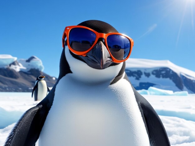 Foto un pinguino che indossa gli occhiali