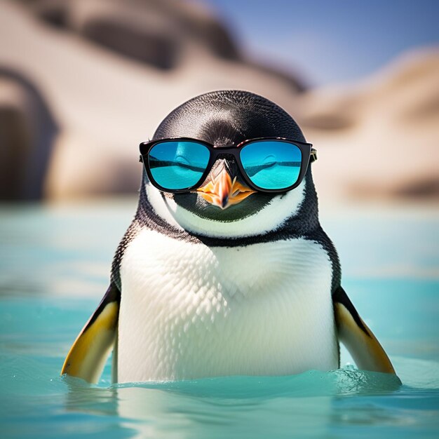 penguin wearing sunglasses