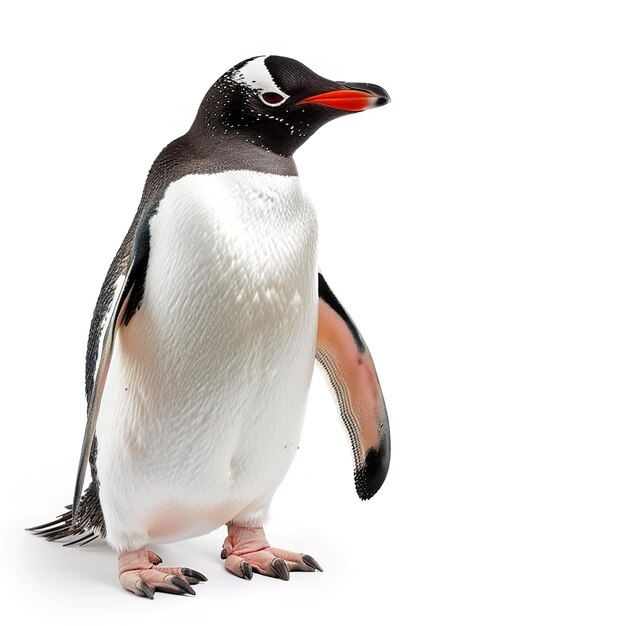 Photo a penguin in white background job id f2c1a991a88e463e86a0644fc09edc84