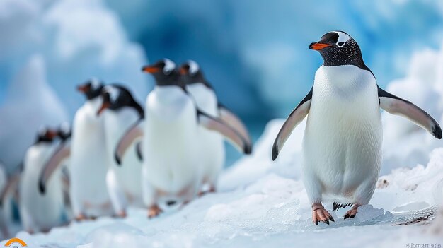 ペンギンの側面にペンギンの数があるペンギン