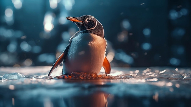 Penguin in the zoo Beautiful couple of penguinsgenerative ai