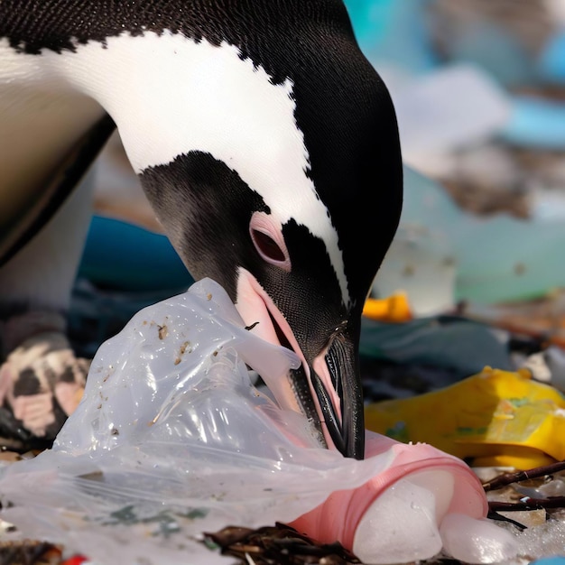 Penguins eat trash wild animals eat plastic endangered species