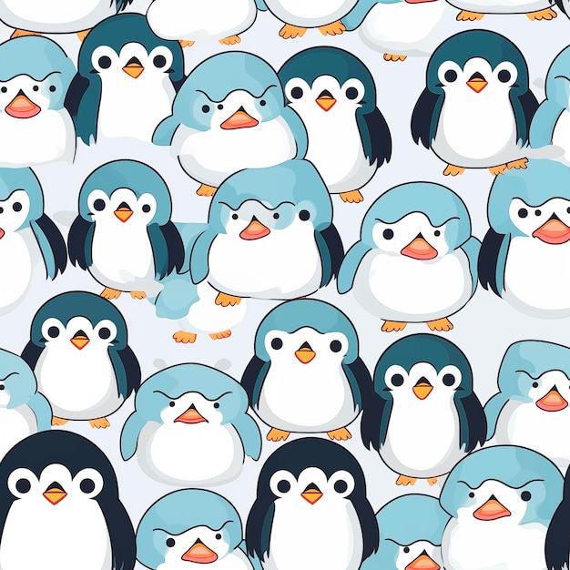 Penguins in Flawless Style Seamless Penguin Texture