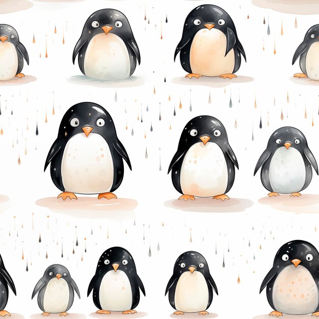 Penguins in Flawless Style Seamless Penguin Texture