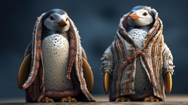 penguins in sweaters Adorable Penguin with Wearing Winter Sweater