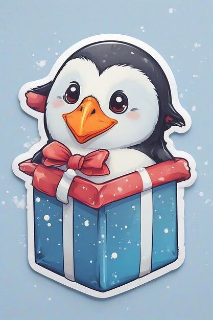 Photo penguins winter wonderland stickers