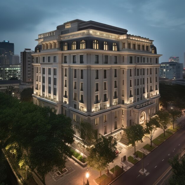 Photo the peninsula shanghai hotel is located in the heart of shanghai.