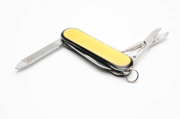 Penknife with scissors isolated