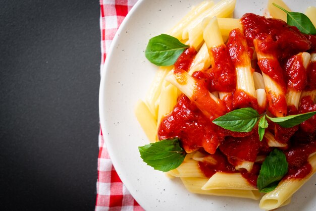 Penne pasta in tomato sauce