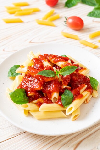 Penne pasta in tomato sauce