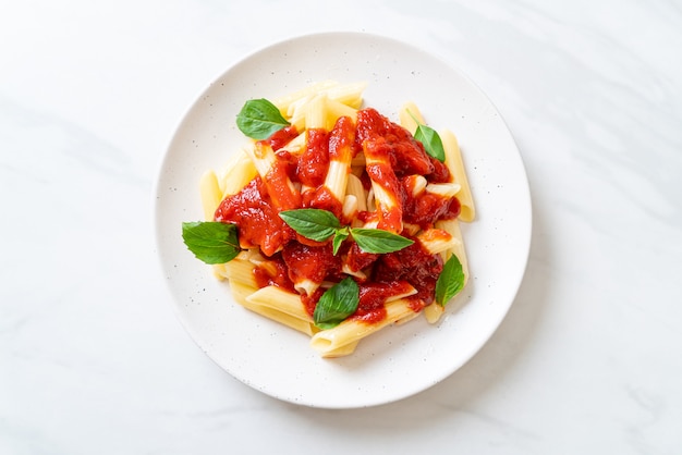 Penne pasta in tomato sauce