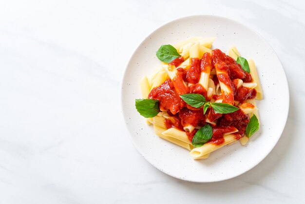 Penne pasta in tomato sauce