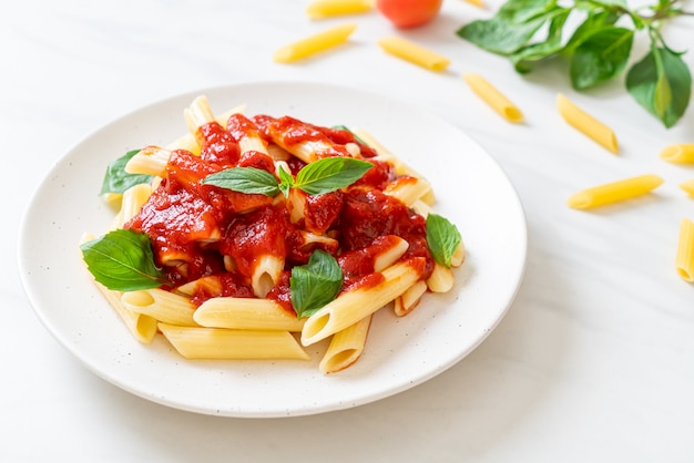 Penne pasta in tomato sauce