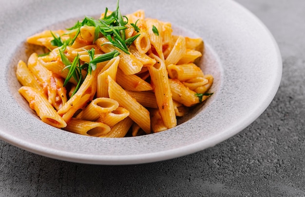 Penne pasta with tomato sauce