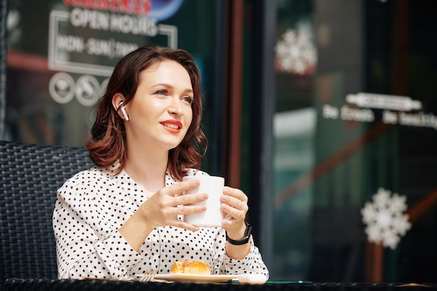 Pensive elegant business lady