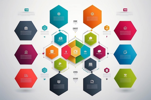 Pentagon element for infographicBusiness concept with 10 optionsVector illustration
