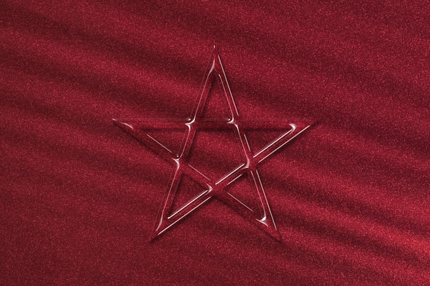 Pentagram symbol, five pointed star, Satanism, red background