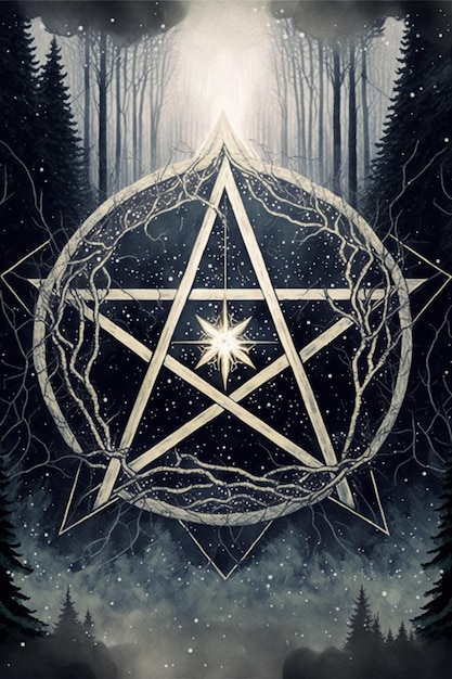 Pentagram with a star in the middle of it generative ai