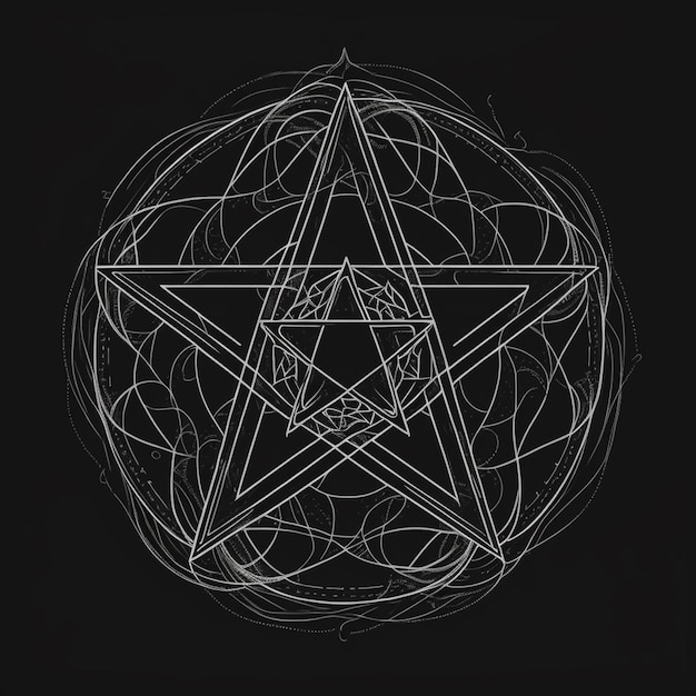 A pentagramh with a star in the middle of it generative ai