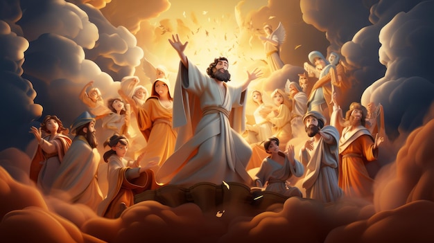 Pentecost Festival Commemorate the Lord May 19 cartoon style 3D Generative AI