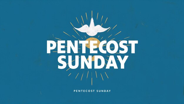 Pentecost Sunday banner with Holy Spirit in flame Generative Ai