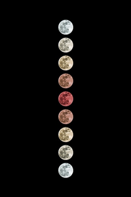 Photo the penumbral lunar eclipse on dark background