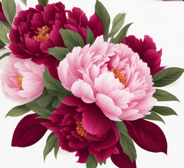 Peonies Greeting cards or wedding invitations with a blank frame for your text Vector illustration