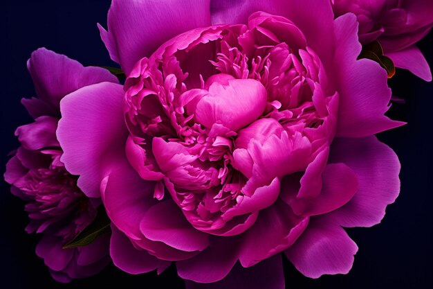 Foto una fioritura di peonia con una vibrante modifica satura per una dichiarazione audace