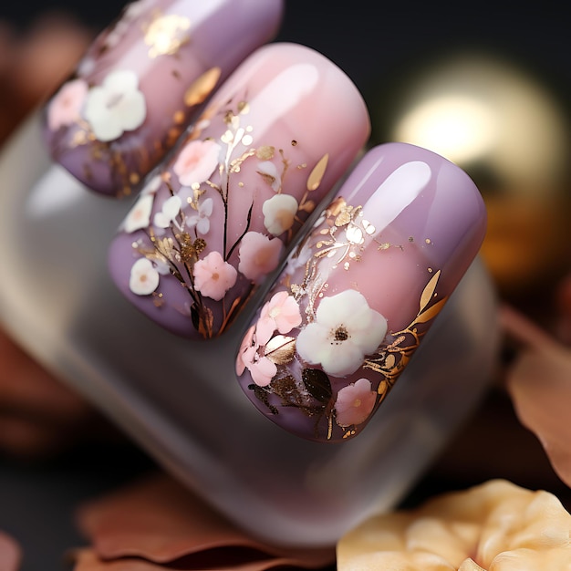 Peony Garden Nails Design Soft Pink and Green Shades Bokeh E Concept Idea Creative Art Photoshoot