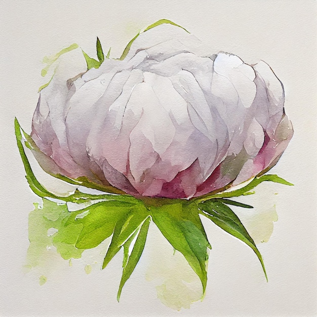 Peony mooie bloem aquarel kleurrijke illustratie