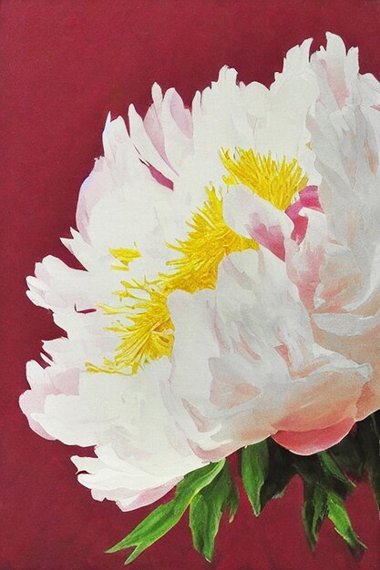 Photo peony painting generated by ai