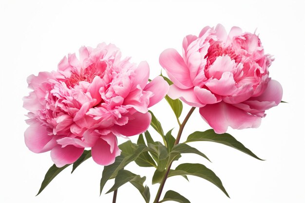 Peony Petal Showcase on White Background