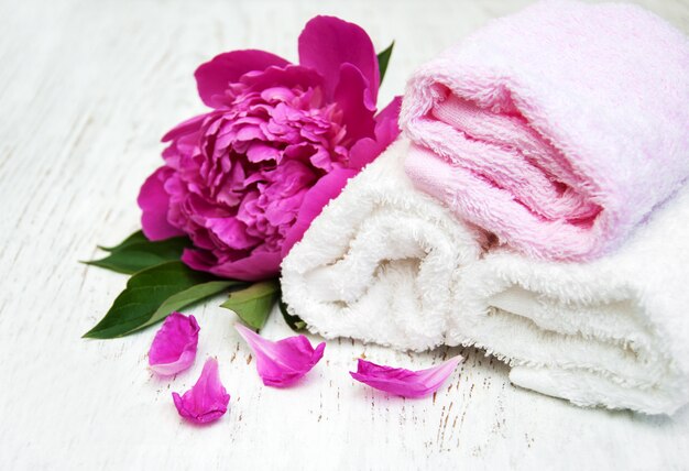 Peony with towels