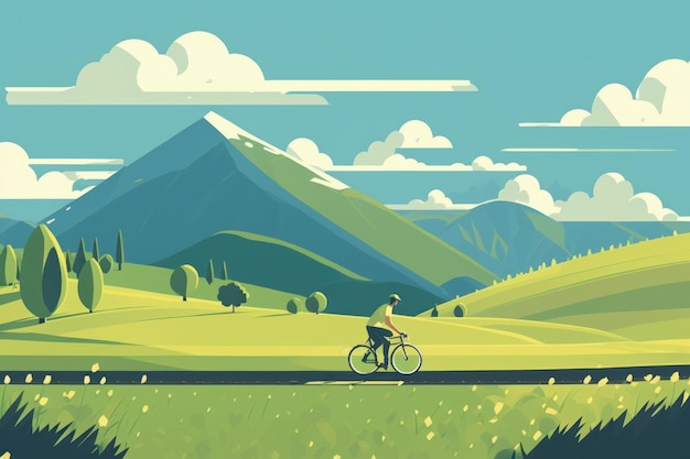 People are bike or exercise in park World health day concept flat design