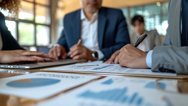 Foto le persone sono attualmente impegnate in una consultazione aziendale collaborativa all'interno dello spazio di lavoro discussi