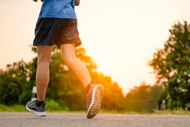 People are running in the evening for health.