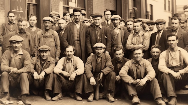 사진 일하는 사람들 오래된 사진 1940 년 빈티지 세피아