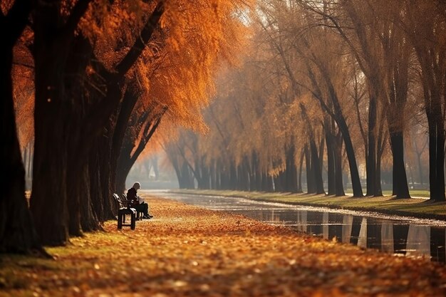 Photo people in the autumn park