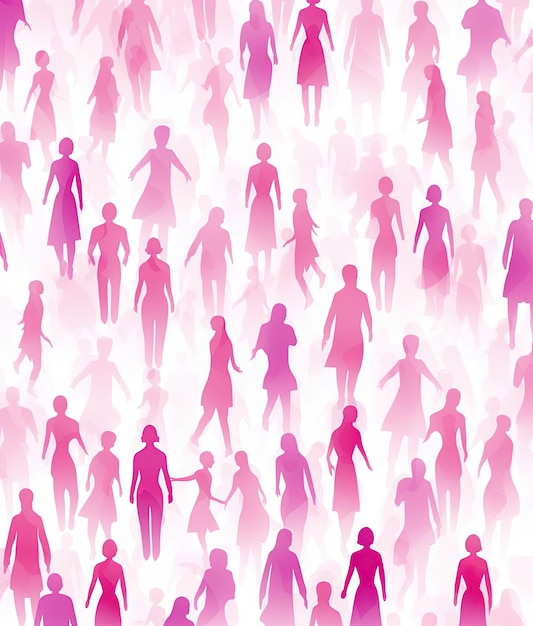 people backgrounds seamless pattern in the style of light red and magenta