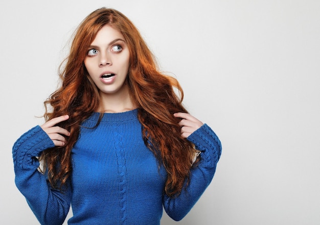 people body language emotions concept surprised terrified fem