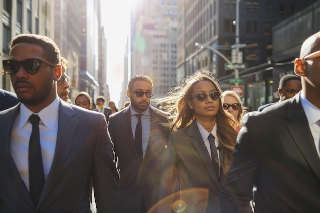 people business crowd America new York street