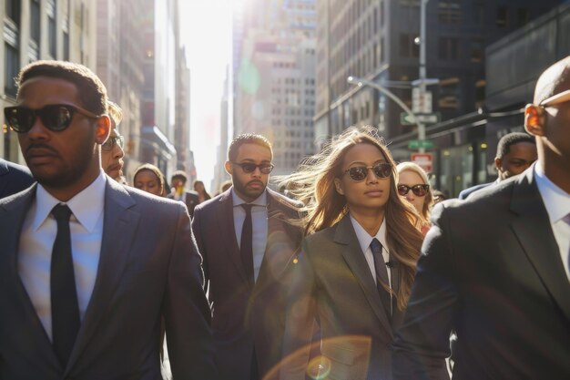 people business crowd America new York street