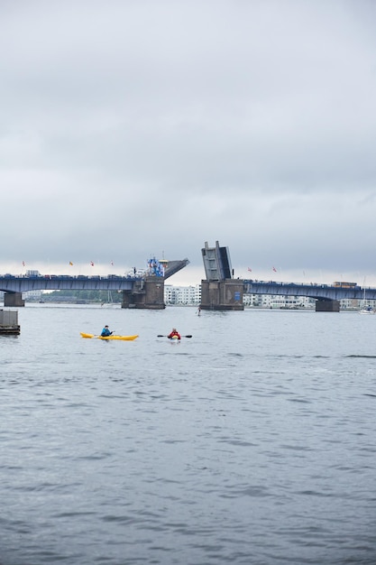 People in canoe in Aalborg Havn