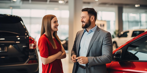 Photo people of car salesman in car dealership