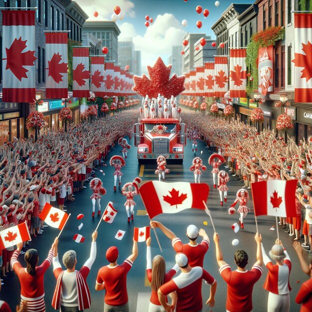 People celebrating Canada day