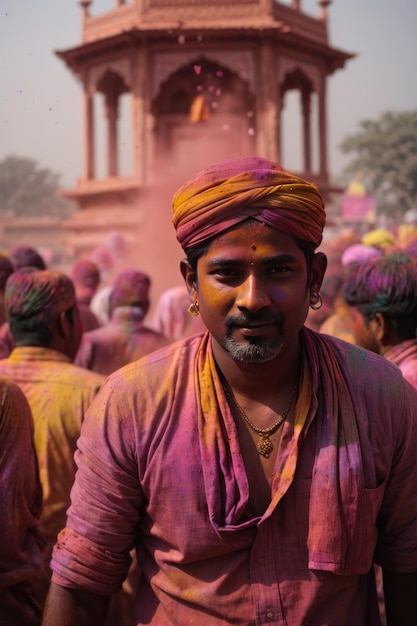 Foto persone che celebrano il festival di holi