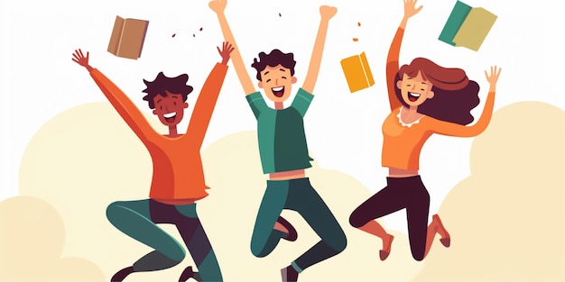 people celebrating illustration background