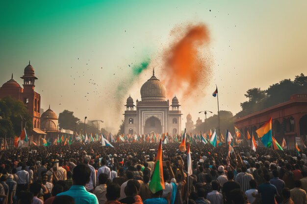 사진 인도 공화국 의 날 을 축하 하는 사람 들