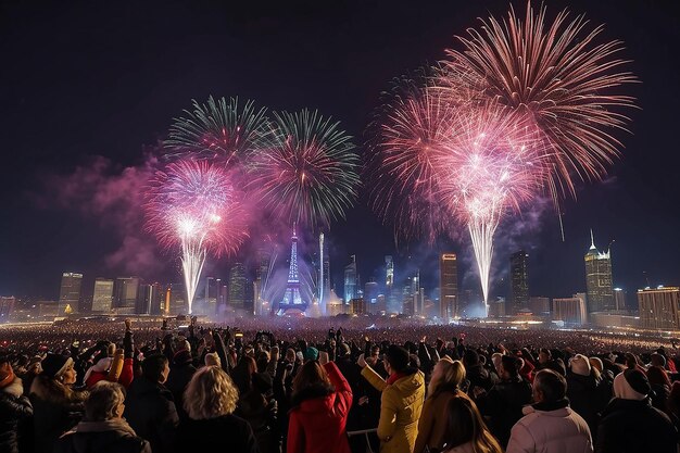 새해 전날 을 축하 하는 사람 들