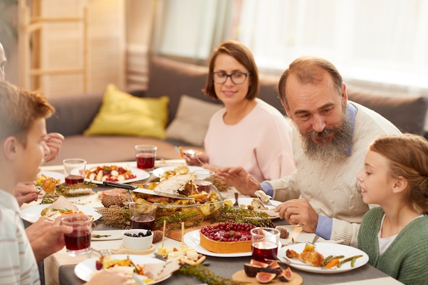 People celebrating Thanksgiving Day